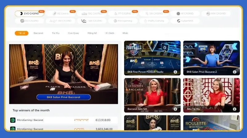 Mỗi sảnh sòng bạc nổi bật với phong cách vận hành và thế mạnh riêng