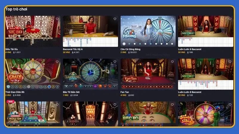 Bảng game quy tụ nhiều trò chơi phổ biến với trải nghiệm đa dạng